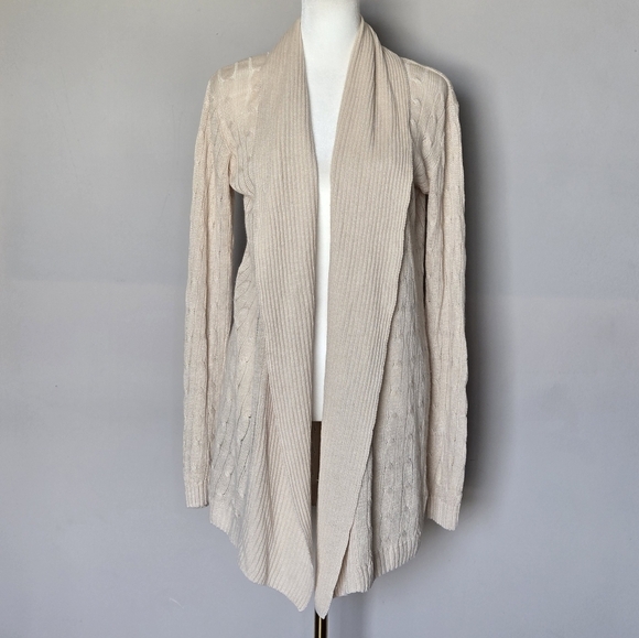 Ralph Lauren Black Label 100% Linen Cable Knit Shawl Collar Cardigan Sweater - Picture 13 of 13